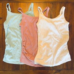 Bundle Old Navy White, Rose Dawn, Blue Sky Maternity Ribbed Tanks